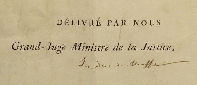 Antique 19th century Napoleonic Document Signed Marie Louise