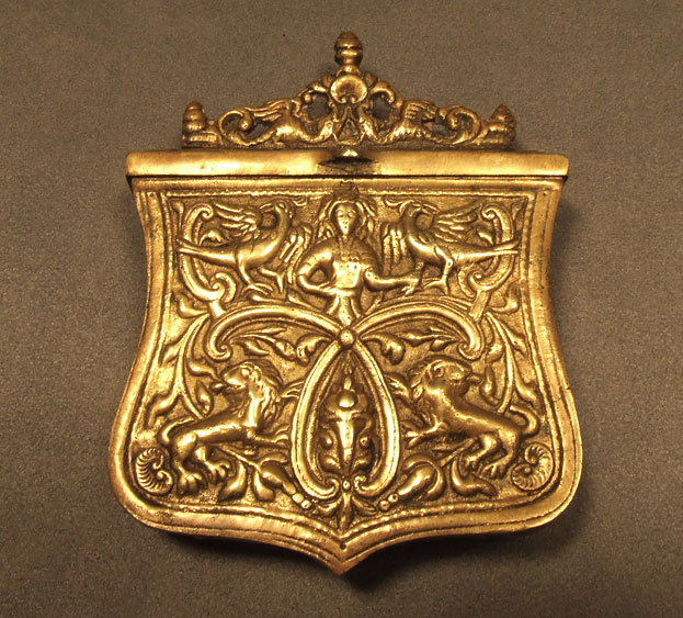 Antique Brass Gun Cartridge Box, 18th century