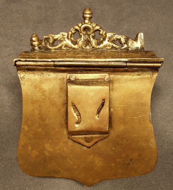 Antique Brass Gun Cartridge Box, 18th century
