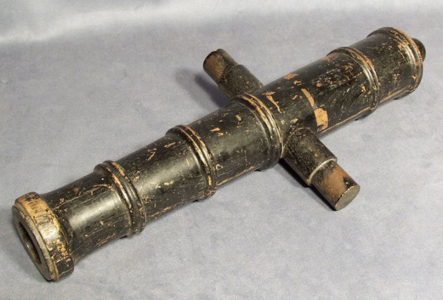 Antique Wooden Cannon Model, 18th century