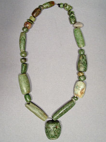 Ancient Mayan Jade Pre Columbian Necklace