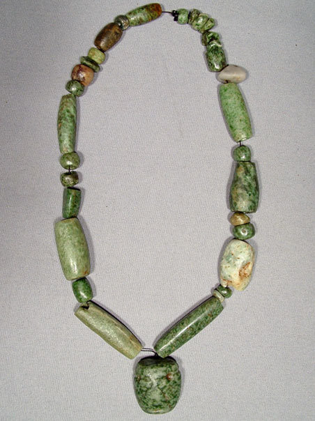 Ancient Mayan Jade Pre Columbian Necklace