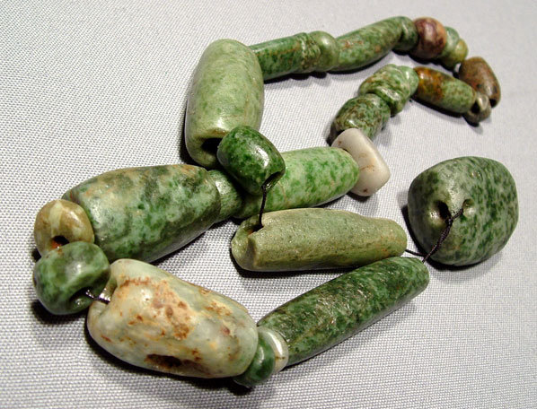 Ancient Mayan Jade Pre Columbian Necklace