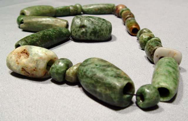 Ancient Mayan Jade Pre Columbian Necklace