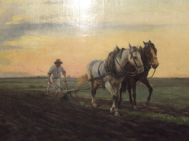Antique Polish Ukrainian Painting Pstrak Yaroslav