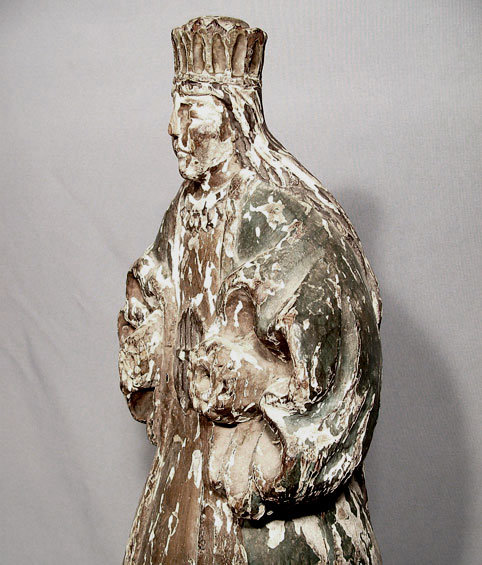 Antique 18th Century Spanish Sculpture Figure of Virgin