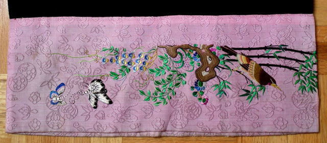 Antique Chinese Qing Dynasty Black Silk Sumer Robe