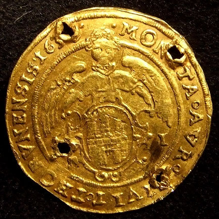 Polish Gold Ducat Coin Poland Torun, 17th century