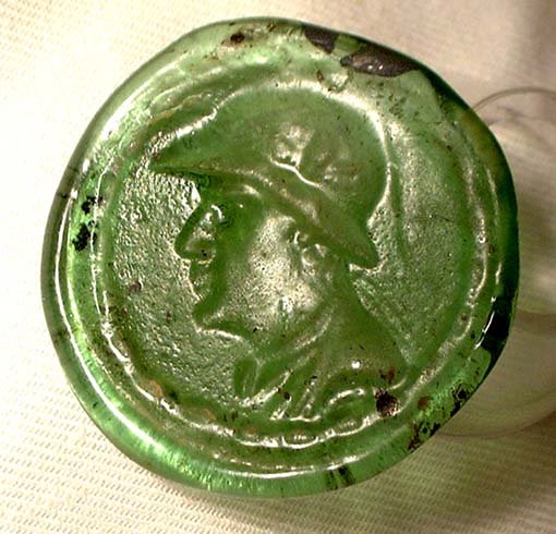 Ancient Bactrian Glass Coin of King Eukratides I