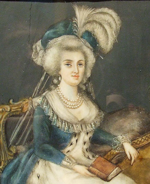 Antique 18th century Miniature Portrait on Ivory