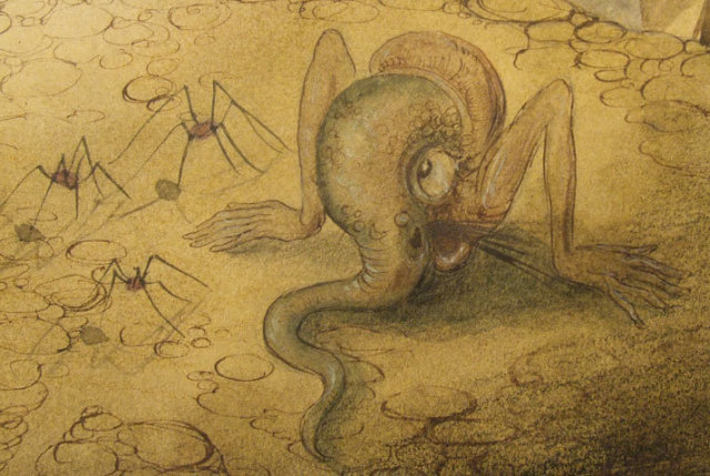 German Watercolor by Johannes Grüger Deutsche Aquarelle