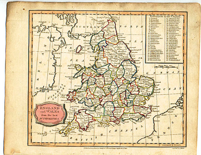 Antique Map England and Wales 1807