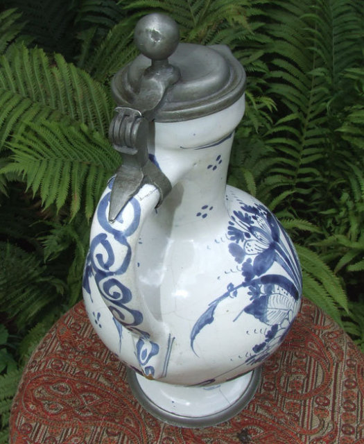 Antique 18th century Hanau German Faience Jug