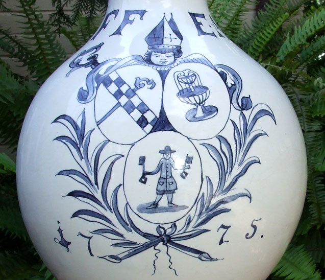 Antique 18th century Hanau Faience Enghalskrug Jug