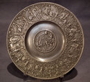 Antique 17th century Nürnberg Zinn Pewter Relief Plate Kaisertel