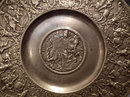 Antique 17th century Nürnberg Zinn Pewter Relief Plate Kaisertel