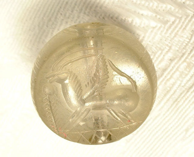 Ancient Glass Seal Sasanian Persian, 224-651 AD