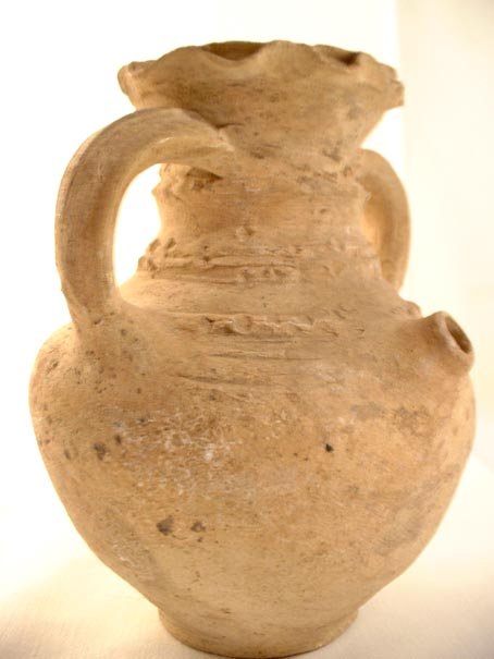 Ancient Roman Terracotta Wine Ewer