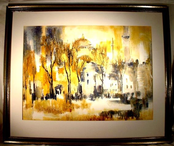 SOLD Istanbul Constantinople Watercolor Turkish Painting