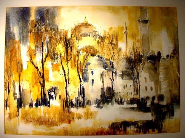 SOLD Istanbul Constantinople Watercolor Turkish Painting