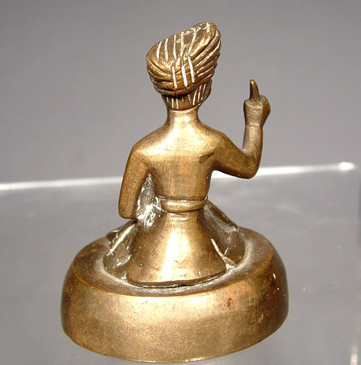 Brass Sikh Guru Indian Brass Figurine, 19th century