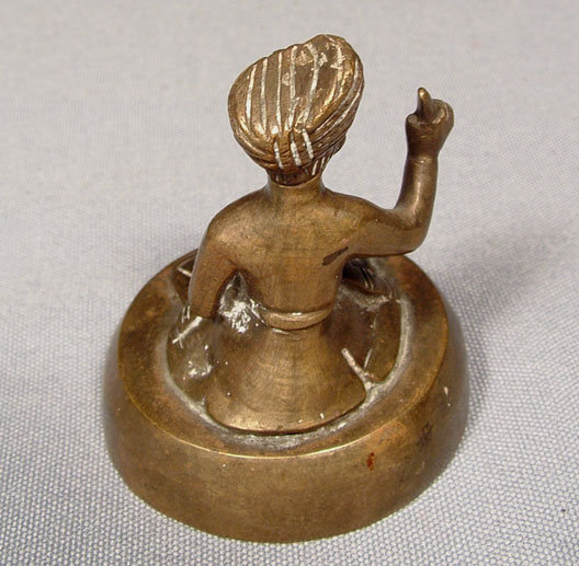 Brass Sikh Guru Indian Brass Figurine, 19th century