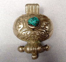 SOLD Antique Tibetan Silver Amulet, 18th -19th century