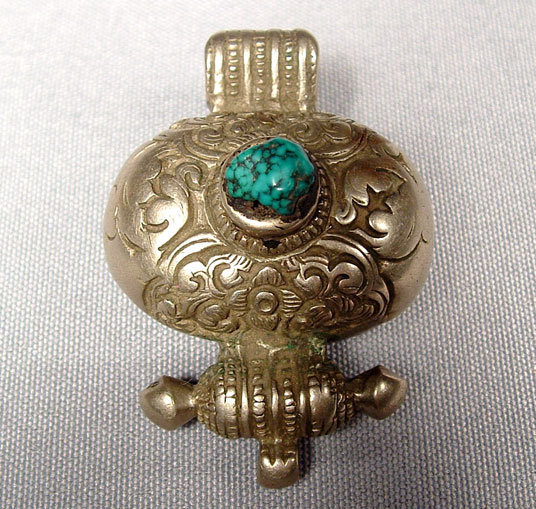 SOLD Antique Tibetan Silver Amulet, 18th -19th century