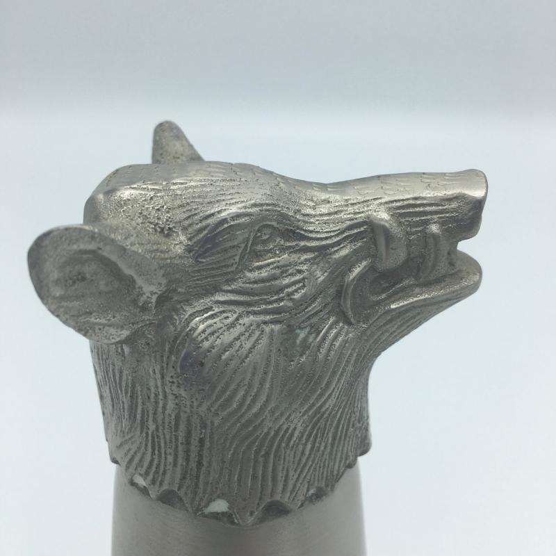 Vintage Set of 4 Animal Head Stirrup Cups Goblets Pewter and Silverplate