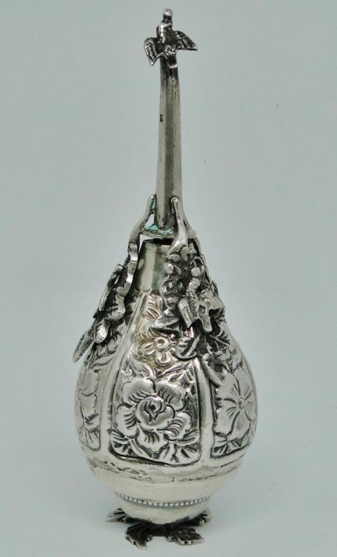 ANTIQUE ISLAMIC OTTOMAN TURKISH SOLID SILVER ROSE WATER SPRINKLER MARKED 116 GR