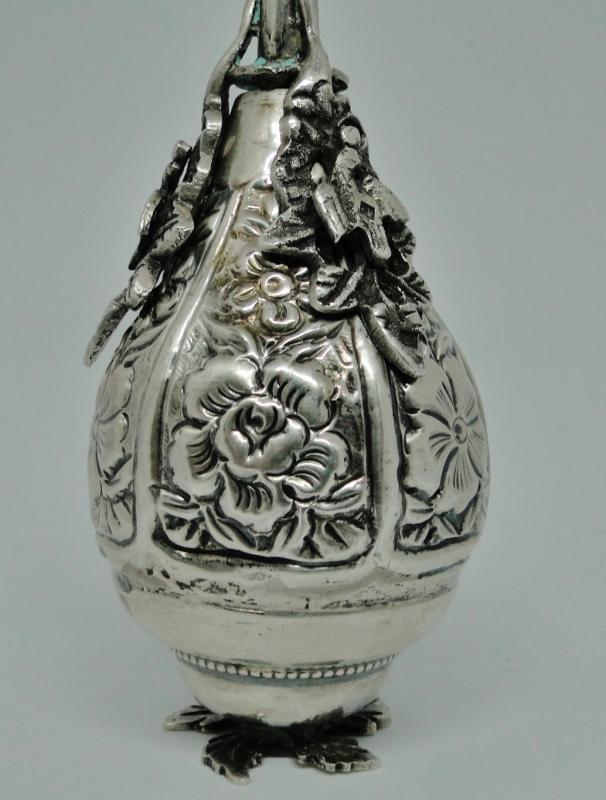 ANTIQUE ISLAMIC OTTOMAN TURKISH SOLID SILVER ROSE WATER SPRINKLER MARKED 116 GR