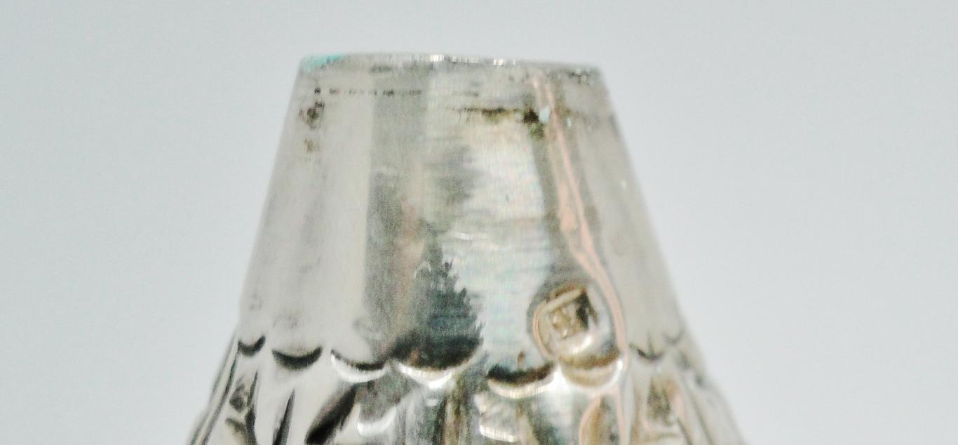 ANTIQUE ISLAMIC OTTOMAN TURKISH SOLID SILVER ROSE WATER SPRINKLER MARKED 116 GR