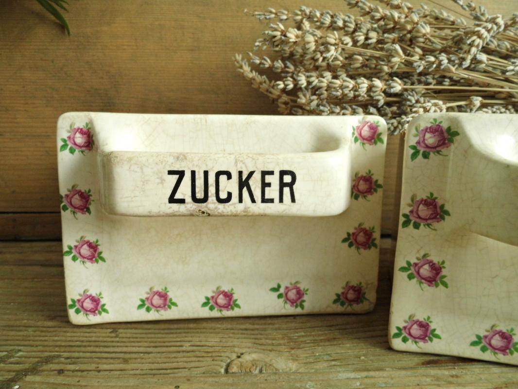 Antique German Drawer Kitchen Container Vintage China Beige Porcelain Kitchen Storage Canister Roses Sugar Flour Storage Shabby Cottage Chic