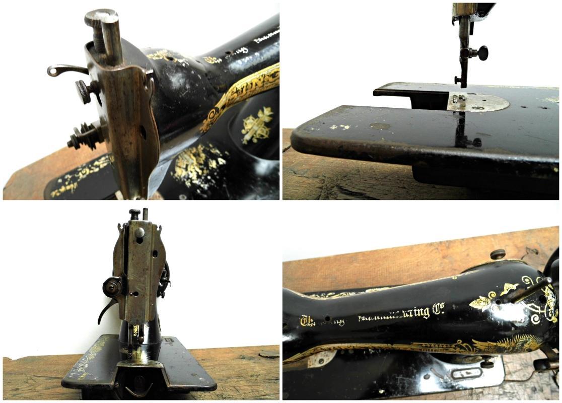 1910s Antique Singer Sewing Machine Head Unit Black Gold Vintage Treadle Hand Crank Sewing Display Case Collectible Rustic Decor Epsteam