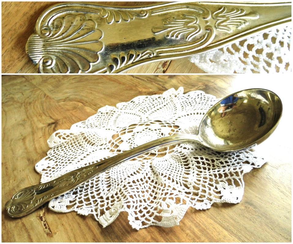 Antique Silver Plated Ladle Italian Soup Punch Ladle Soup Spoon Vintage Large Sauce Serving Gravy Ladle Ornate Flatware Silverware Tableware