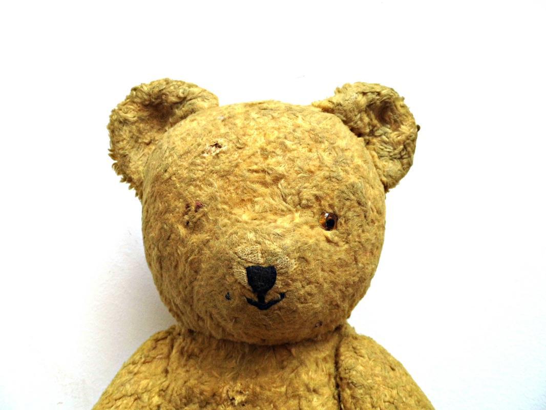 Antique Teddy Bear Mohair Vintage German Plush Toy Stuffed Animal Handmade Jointed Collectible Teddy Kid Toy Brown Rustic Nursery Room Décor