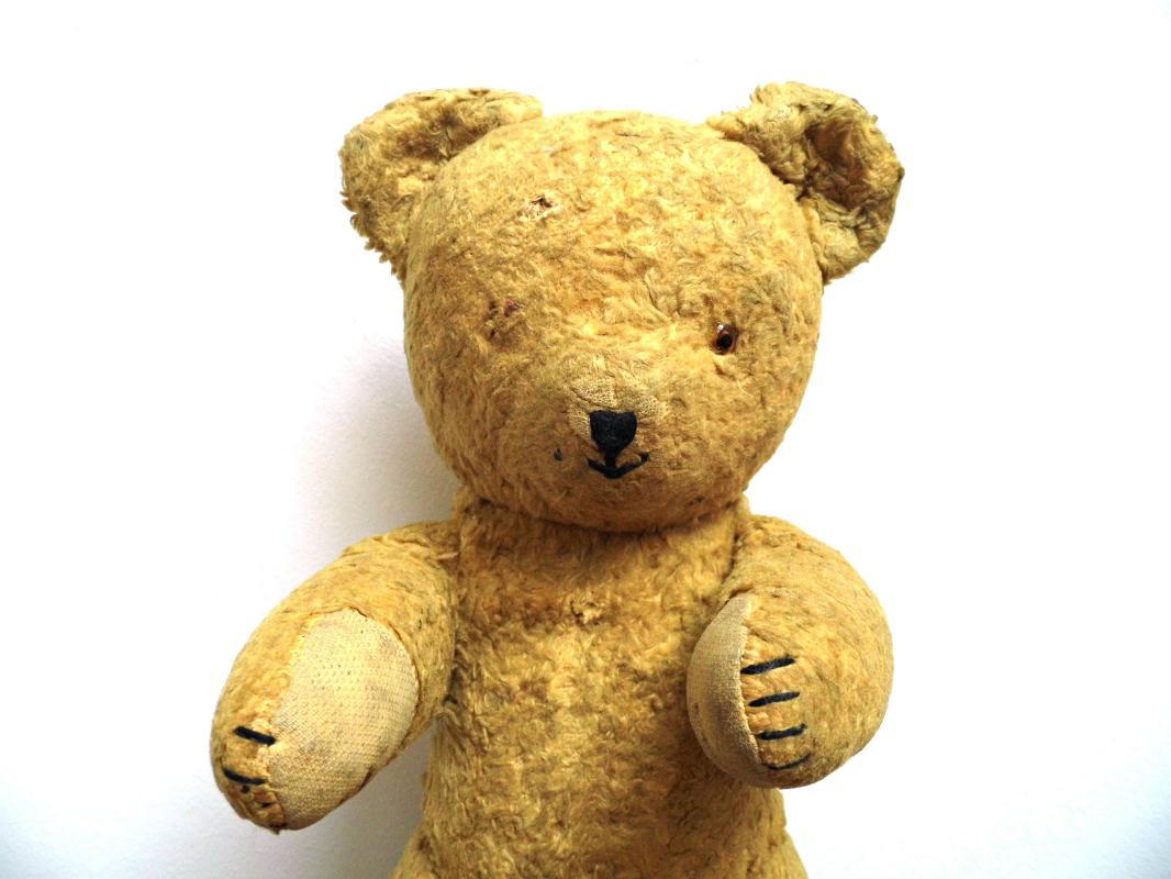 Antique Teddy Bear Mohair Vintage German Plush Toy Stuffed Animal Handmade Jointed Collectible Teddy Kid Toy Brown Rustic Nursery Room Décor