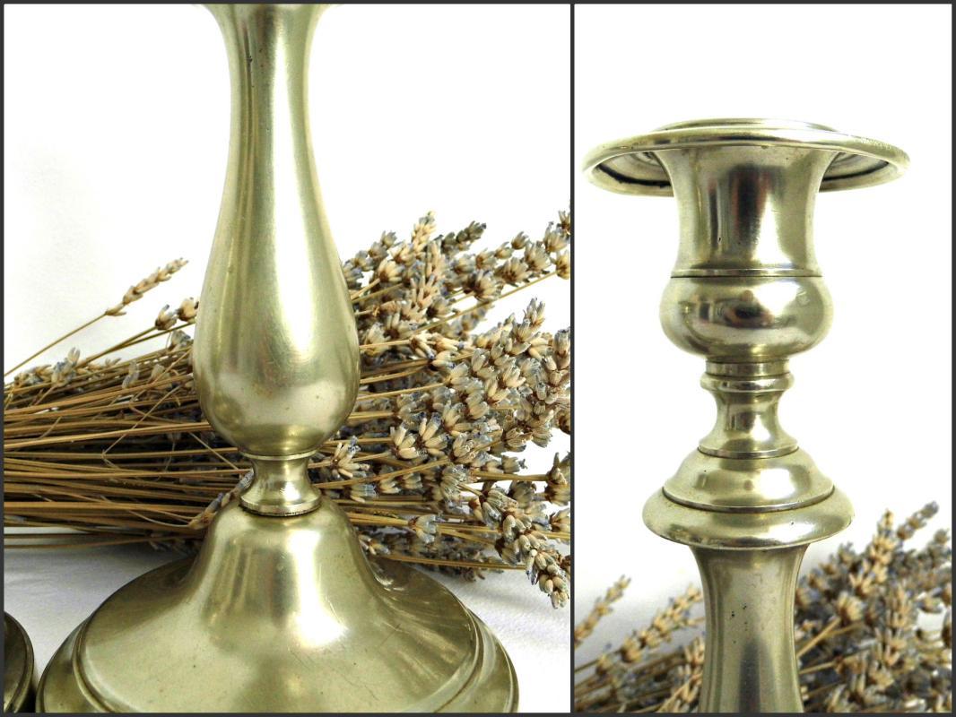 1870s Antique BMF Candlestick Holder Set 2 Berndorf Metalware Factory Vintage Metal Candle Holder Alpaca Nickel Silver Plated Collectibles