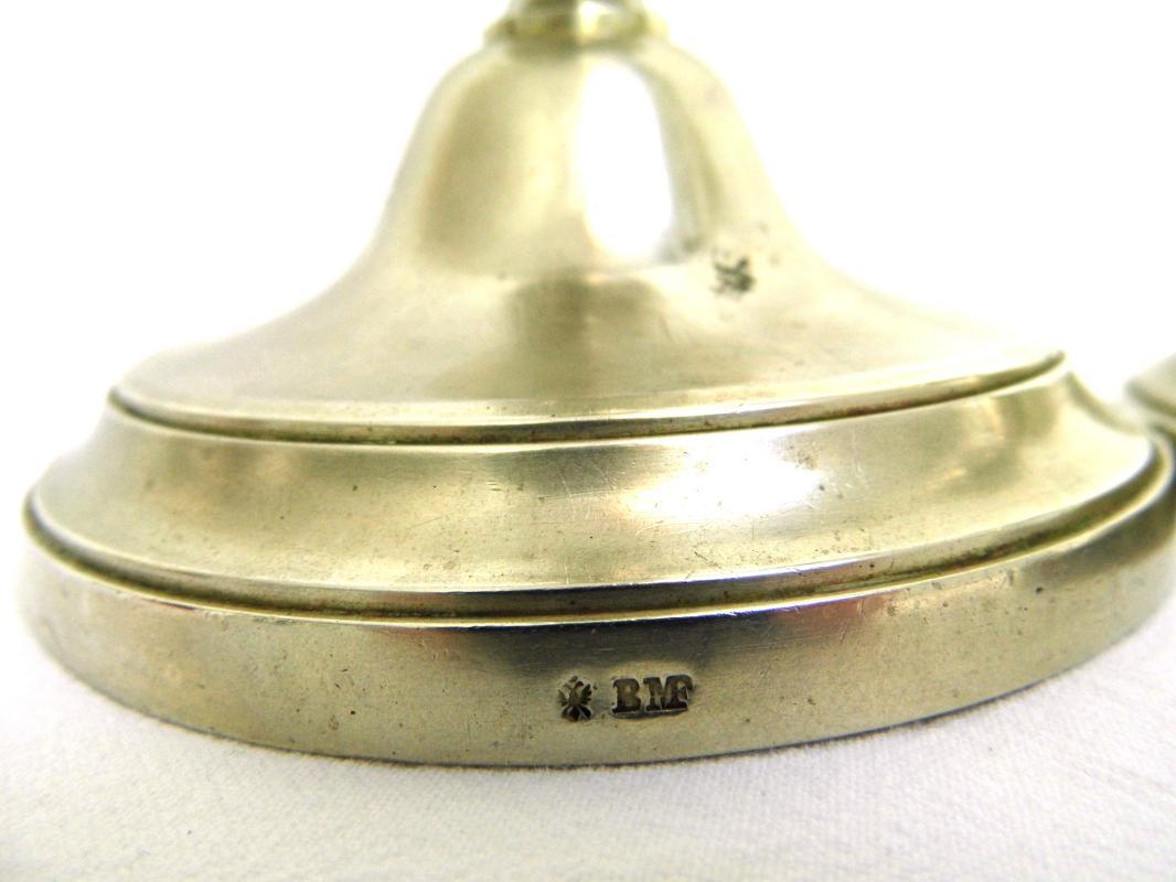 1870s Antique BMF Candlestick Holder Set 2 Berndorf Metalware Factory Vintage Metal Candle Holder Alpaca Nickel Silver Plated Collectibles