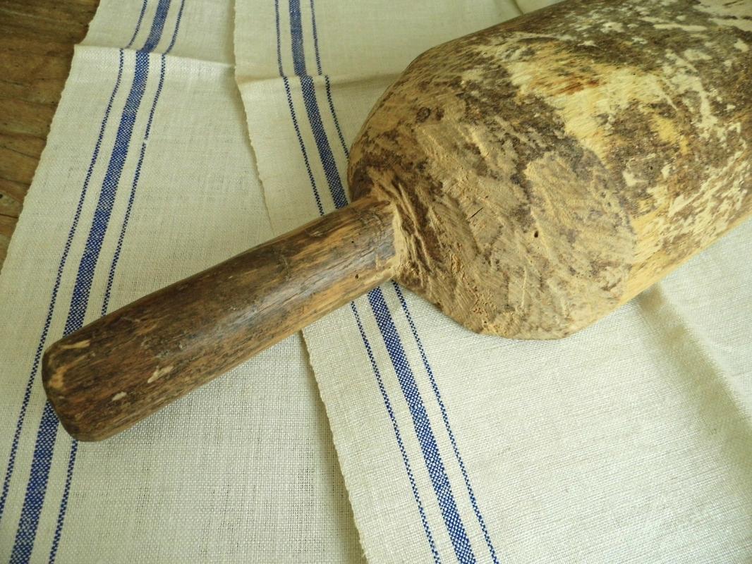 Antique Wood Grain Scoop Large Vintage Carved Measuring Spoon Primitive Wooden Farmhouse Rustic Kitchen Utensil Tool Country Cottage Decor