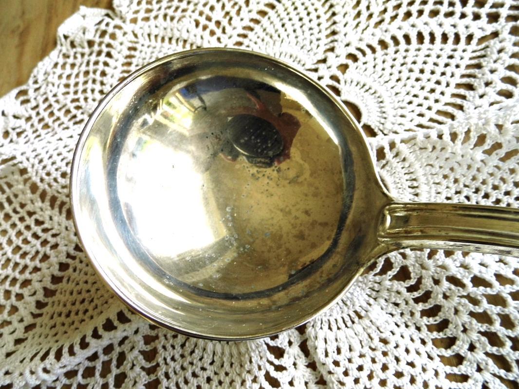 Antique Silver Plated Ladle Italian Soup Punch Ladle Soup Spoon Vintage Large Sauce Serving Gravy Ladle Ornate Flatware Silverware Tableware