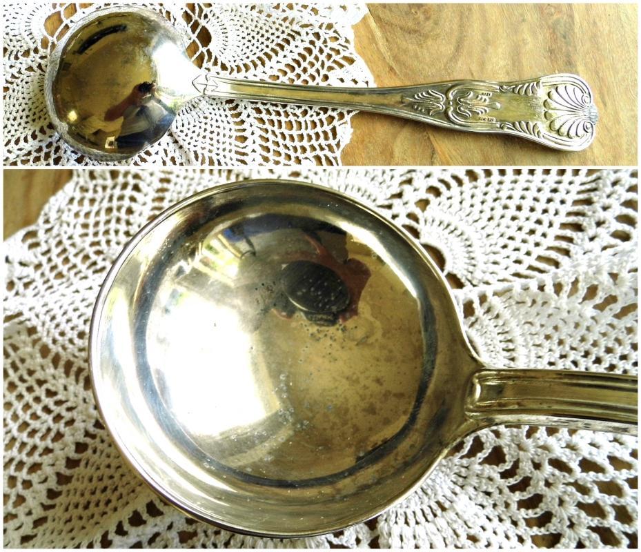 Antique Silver Plated Ladle Italian Soup Punch Ladle Soup Spoon Vintage Large Sauce Serving Gravy Ladle Ornate Flatware Silverware Tableware