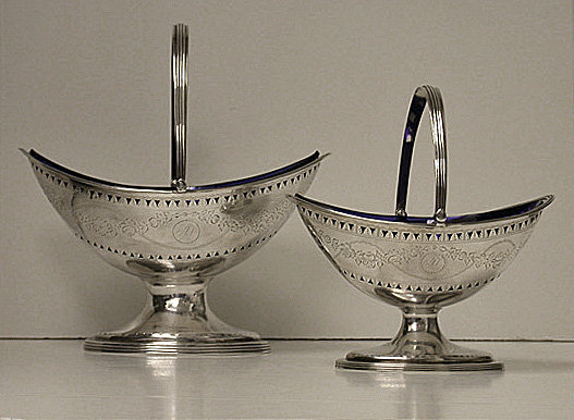 Hester Bateman pair of Georgian Silver Baskets, London 1788