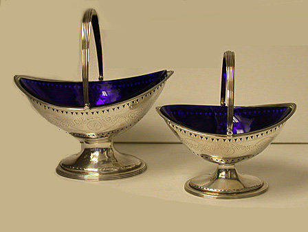 Hester Bateman pair of Georgian Silver Baskets, London 1788