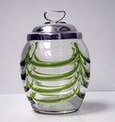 Art Nouveau silver and glass Honey Pot, Birmingham 1906