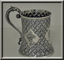 Antique Victorian Silver Mug, London 1863 by Robert Harper.