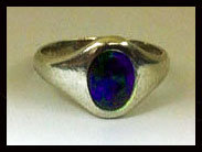Rare Charles Horner enamel silver Ring, Chester 1910.