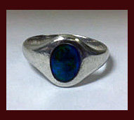 Rare Charles Horner enamel silver Ring, Chester 1910.