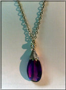 Antique Amethyst and Diamond Pendant necklace, English C.1900.