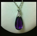 Antique Amethyst and Diamond Pendant necklace, English C.1900.